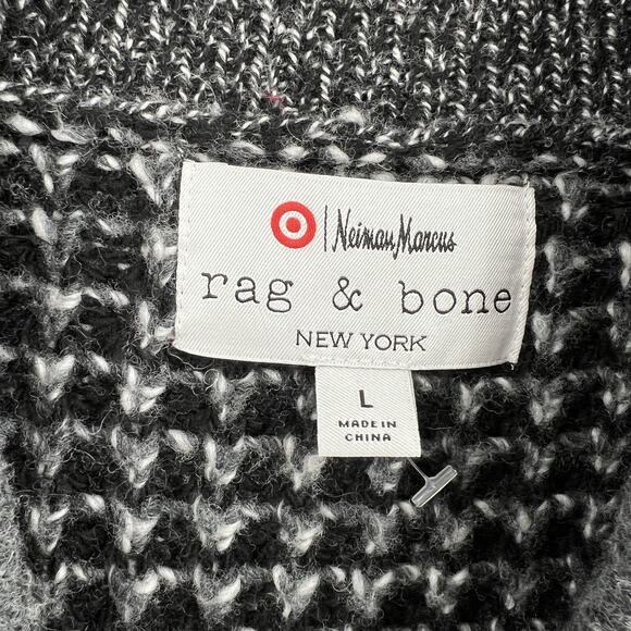 Rag & Bone Neiman Marcus Target Cardigan Sweater Black Gray Wool Size‎ Large - Picture 10 of 11